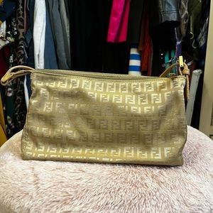 Authentic Fendi Tan Vintage Mini Pochette